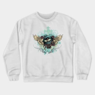 Grungy Winged Eye Crewneck Sweatshirt